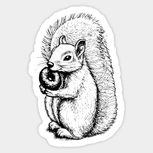 Doughnut Squirrel Pencil Sticker